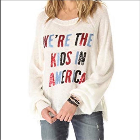 Wildfox White Label Kids In America jumper Small - Picture 2 of 4